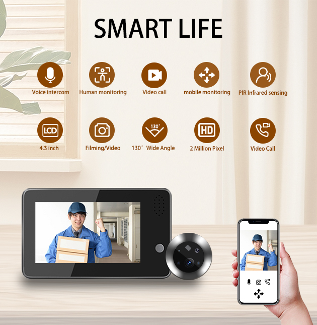 Home Security Indoor Cameras - 4.3 inç Tuya Smartlife WiFi Kapı
