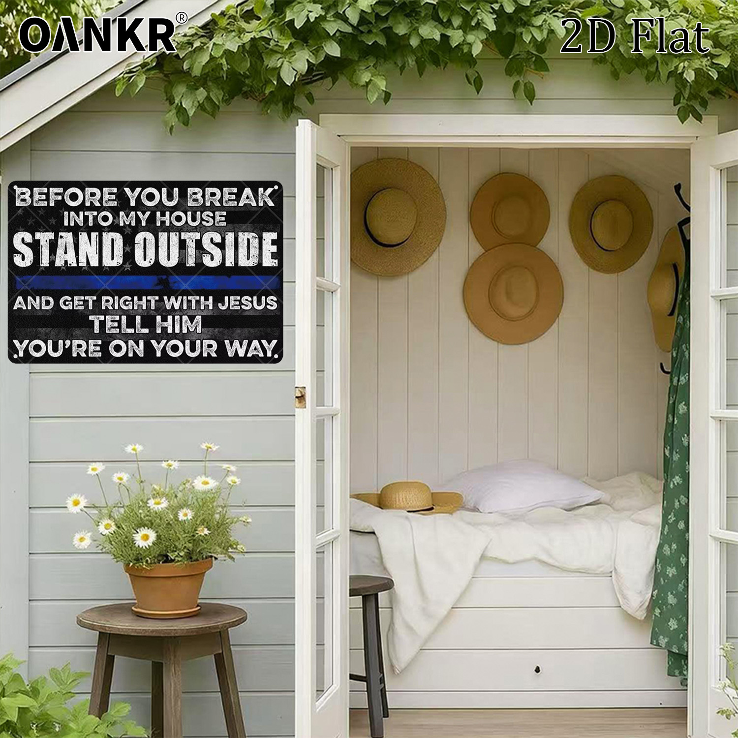 Home Security In My Area - Komik Uyarı Metal Tabela, Evinime Girmeden