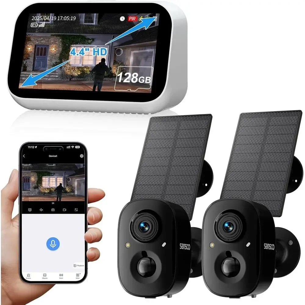 Home Security No Monthly Fee - 2K Solar Güvenlik Kameraları Kablosuz Dış