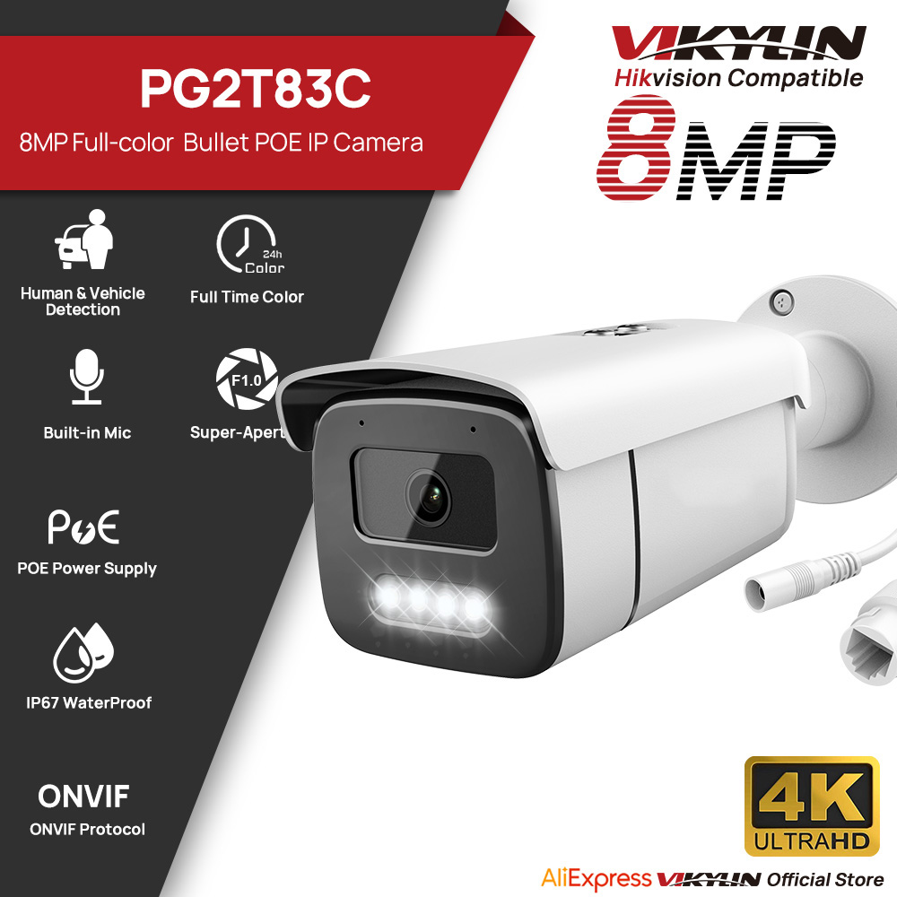 Nvr Kit 8 Channel - Vikylin 8MP Tam Renkli Gece Görüşlü