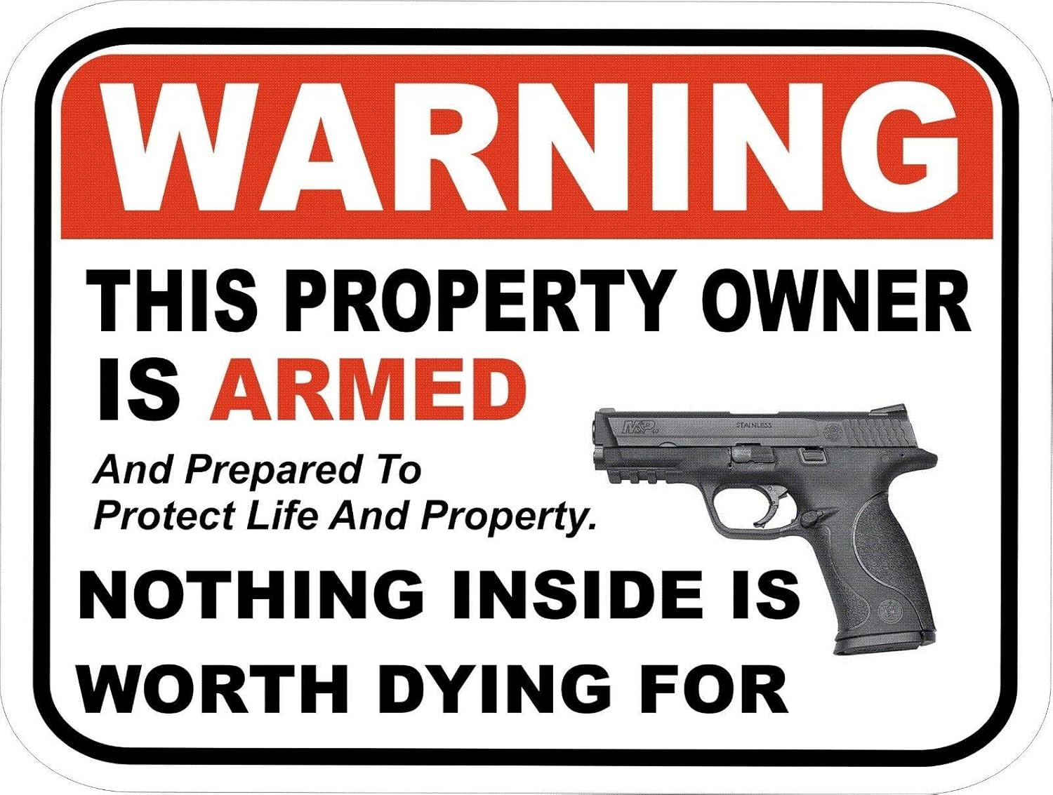 Home Security Gun - Eeypy Silah Tabanca Uyarı Levhası Ev