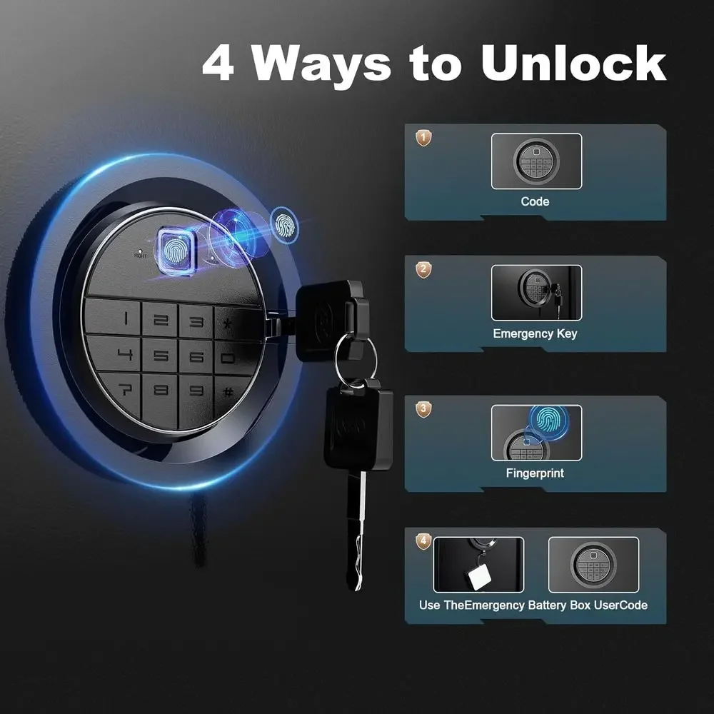 Biyometrik Kasa, Çift Alarm Öz - Home Security Gun incelemesi ve fiyatı