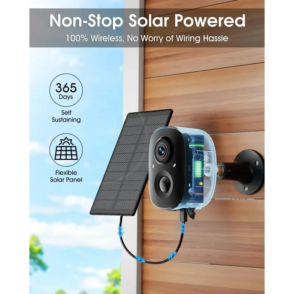 2K Solar Güvenlik Kameraları K - Home Security No Monthly Fee incelemesi ve fiyatı